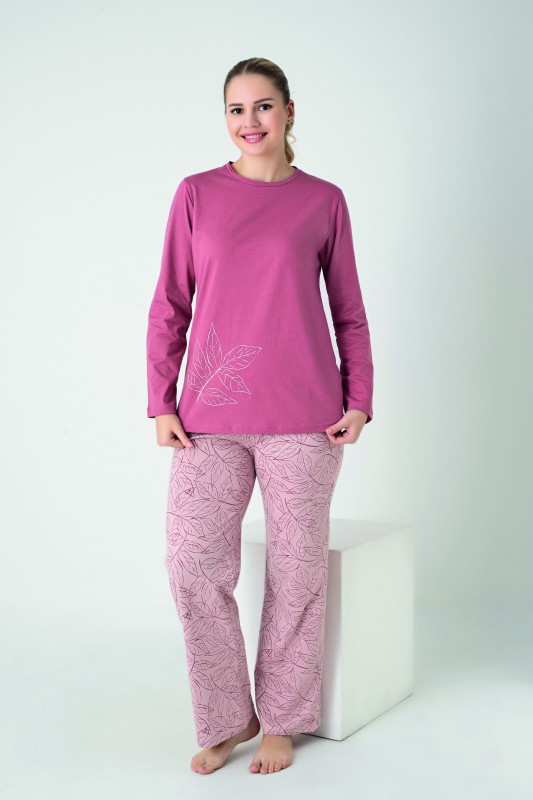 Kadın Penye Süprem Uzunkol Pijama Takım C840-916