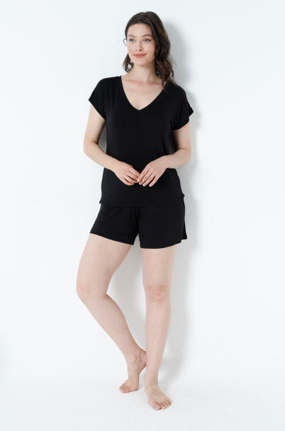 Kadın Viskon Kısakol Short Takım C840-708