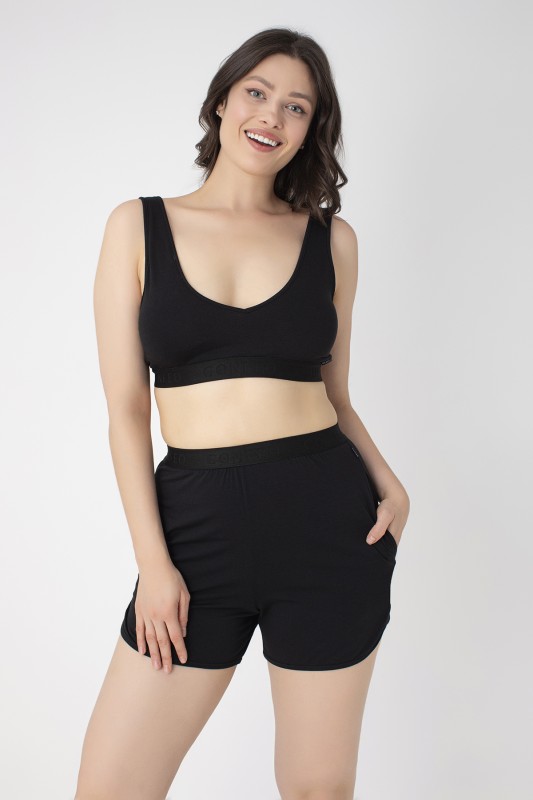 Kadın  Modal Sütyen Croptop Siyah C801-023