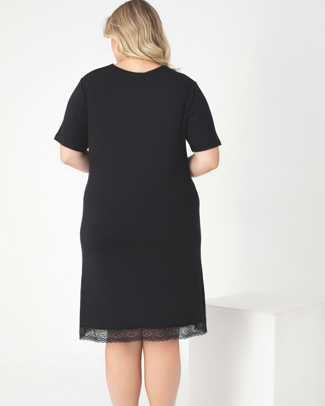 Kadın Battal Viskon V Yaka Yarımkol Gecelik C840-859