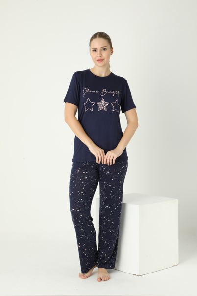 Kadın Viskon Kısakol Pijama Takım C840-904