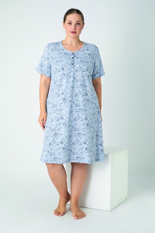 Kadın Battal Penye Süprem Kısakol Gecelik C840-934