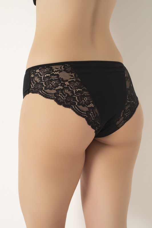 Kadın Dantelli Bikini 4 Lü Siyah Paket C804-007