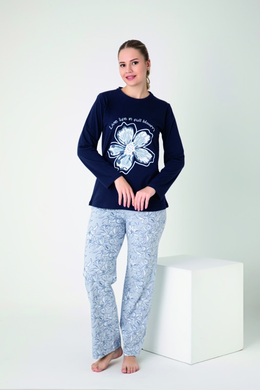 Kadın Penye Süprem Uzunkol Pijama Takım C840-930