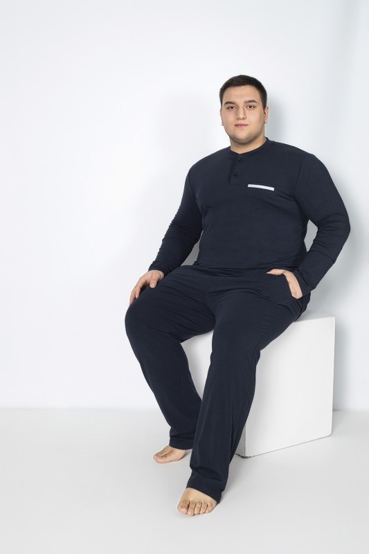 Erkek  Battal Modal  Patlı  Uzunkol  Pijama Takım C940-140