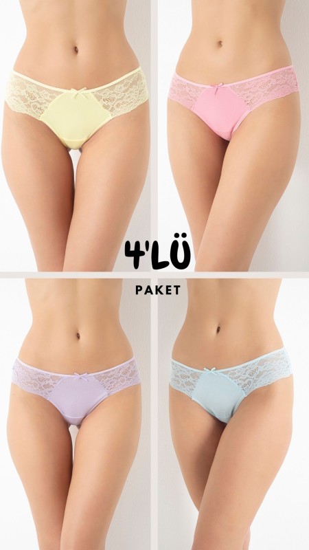 Kadın Tanga Dantelli 4'lü Paket C804-502