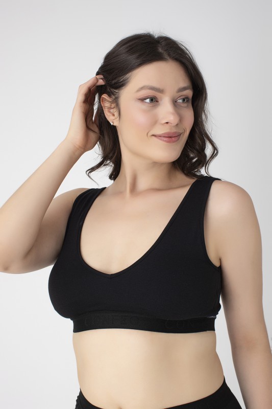 Kadın  Modal Sütyen Croptop Siyah C801-023