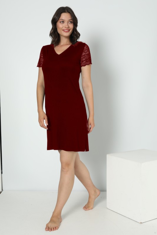 Kadın Viscon Dantel Kollu Gecelik C840-540