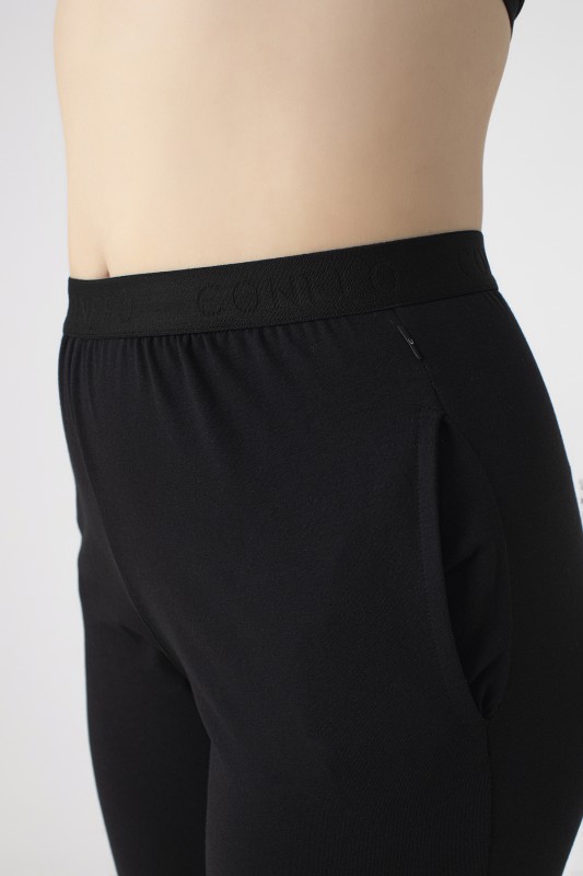 Kadın Modal Spor Pantolon Siyah C801-502