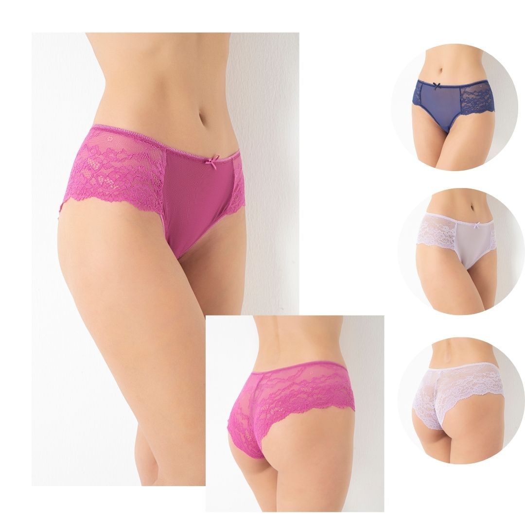 Kadın Dantelli ve Tüllü Külot 4'lü Paket C804-008