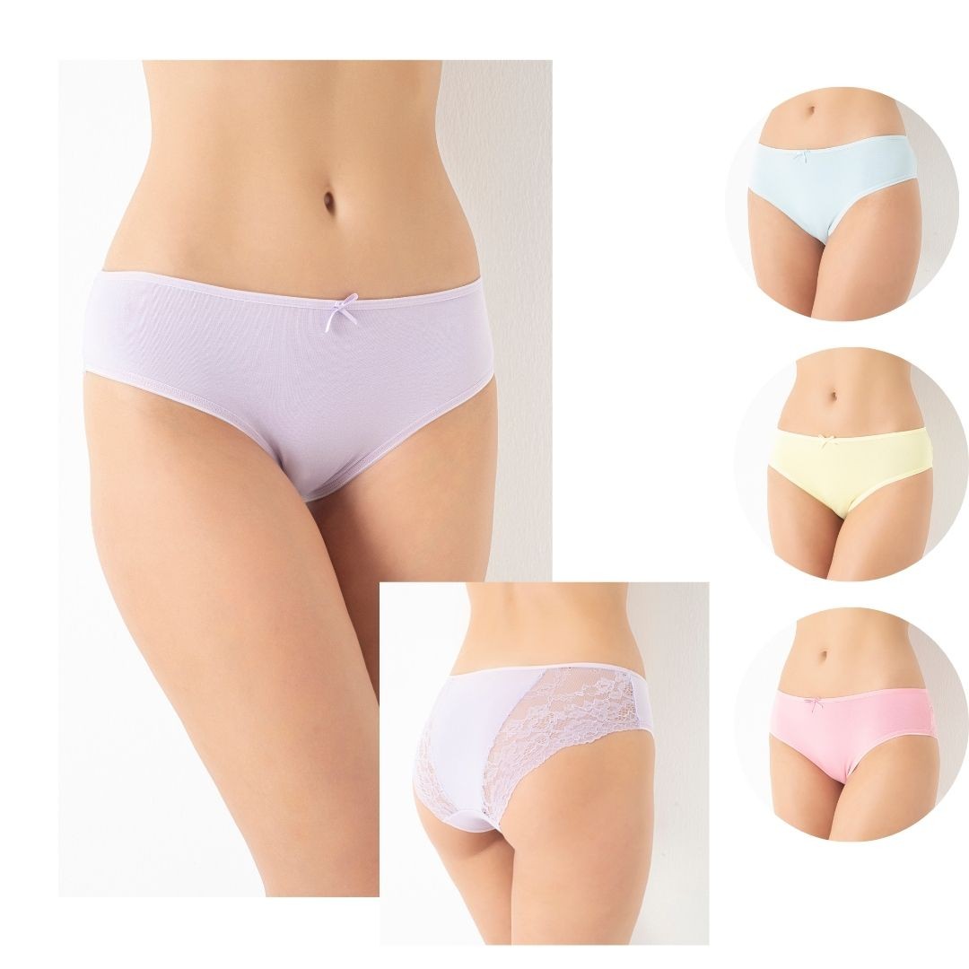 Kadın Dantelli Bikini  4lü Paket C804-007