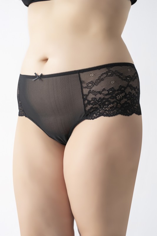Kadın Battal Dantelli  Bikini 4'Lü Siyah Paket C804-516