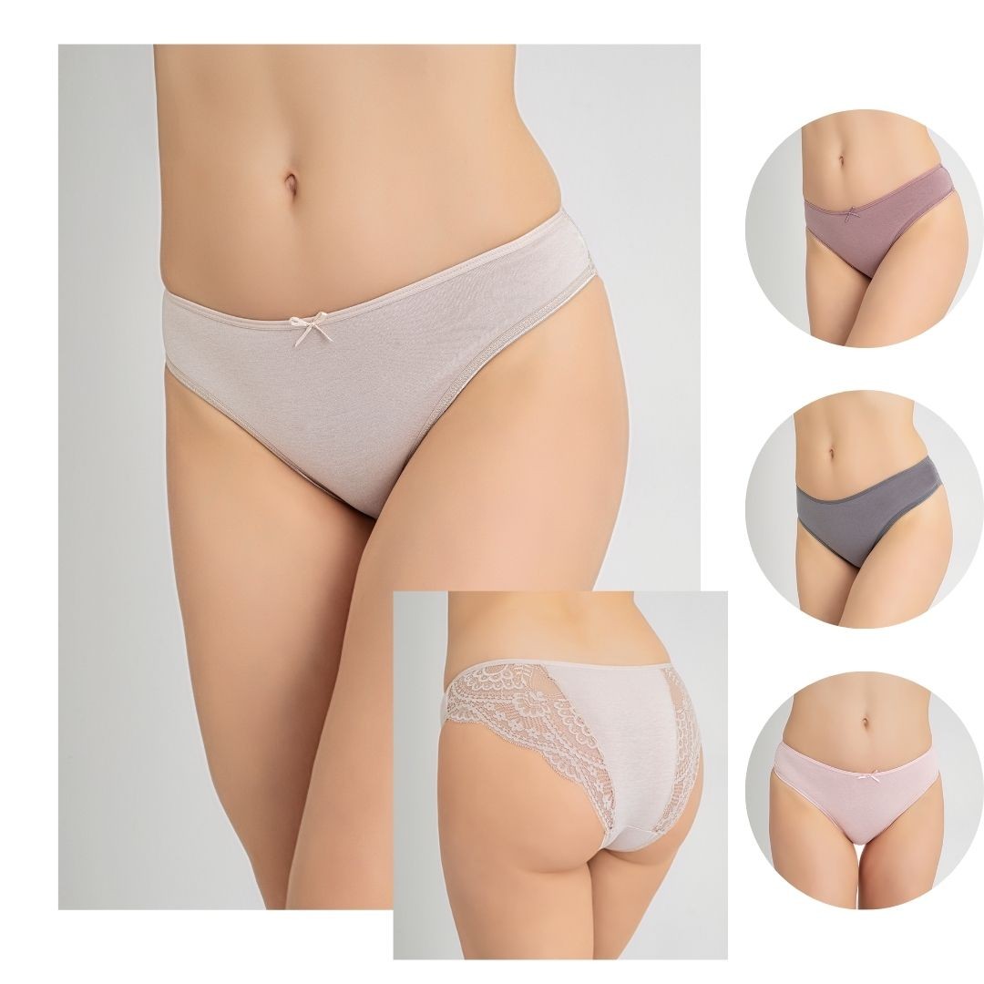 Kadın Dantelli Bikini  4lü Paket C804-007