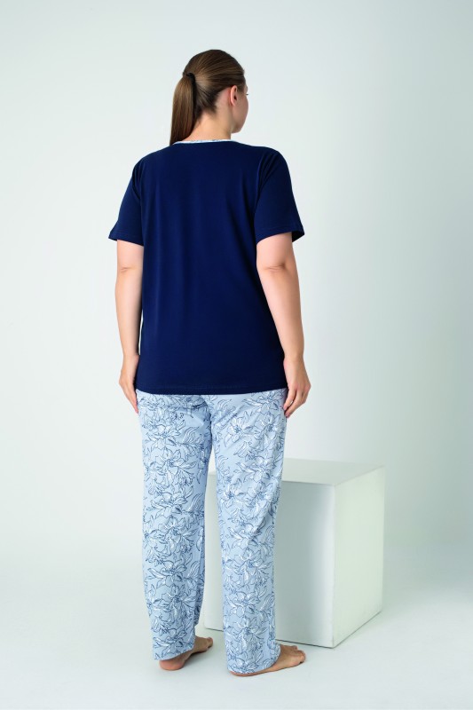 Kadın Battal Penye Süprem Patlı Kısakol Pijama Takım C840-936