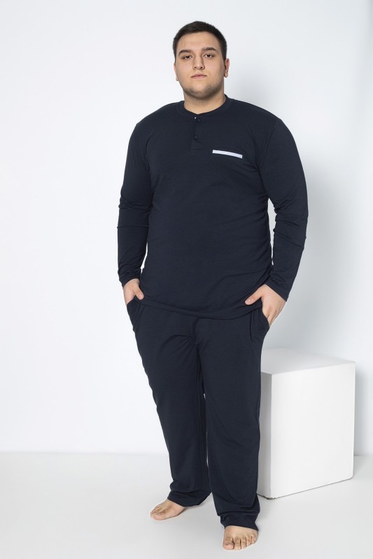 Erkek  Battal Modal  Patlı  Uzunkol  Pijama Takım C940-140