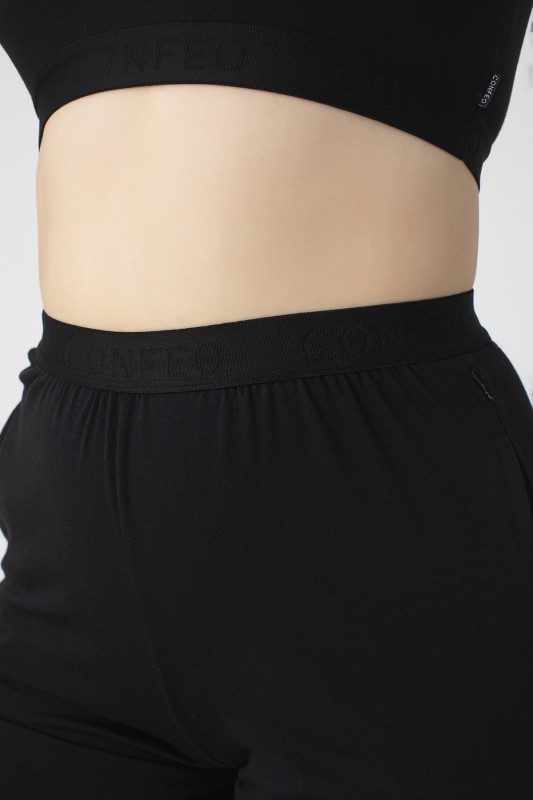 Kadın Modal Spor Şort Siyah C801-503