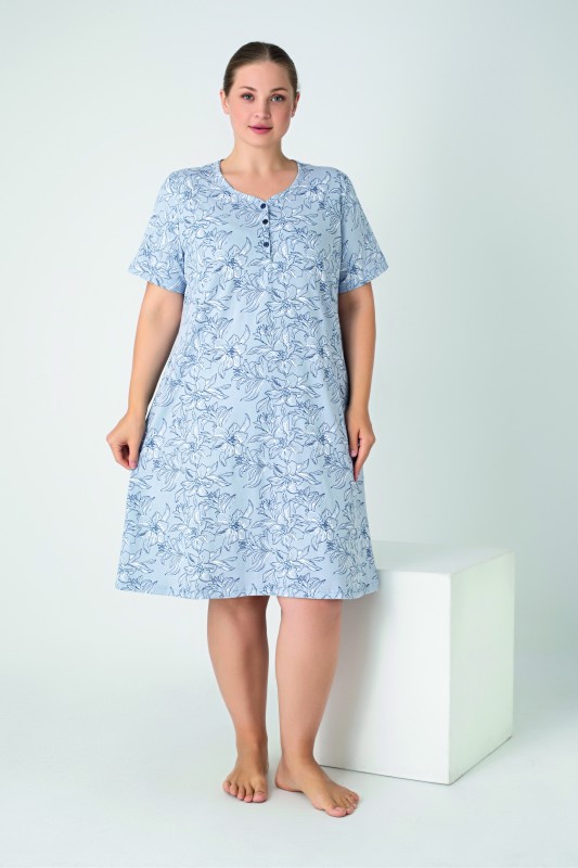 Kadın Battal Penye Süprem Kısakol Gecelik C840-934