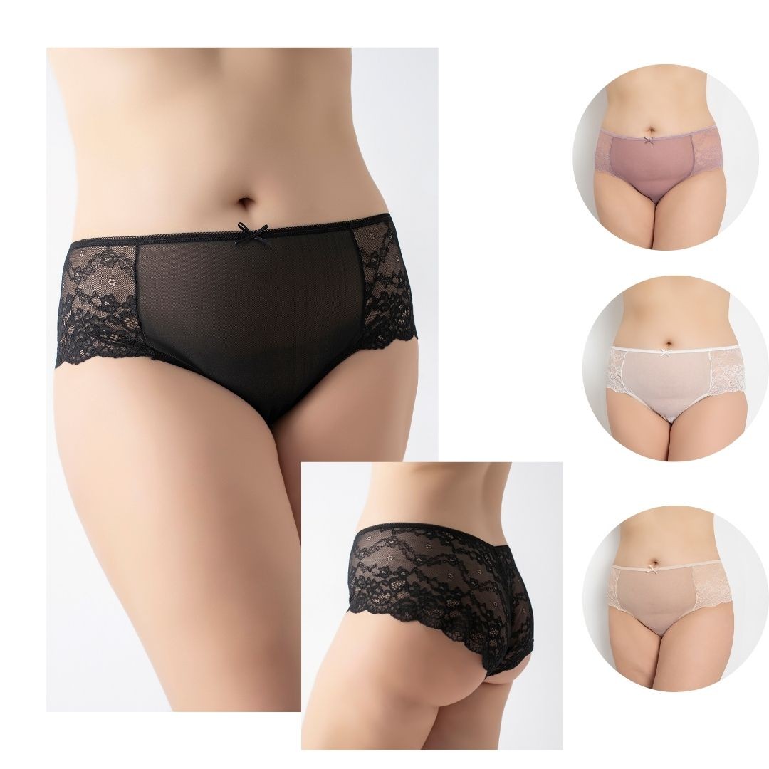 Kadın Dantelli ve Tüllü Külot 4'lü Paket C804-516