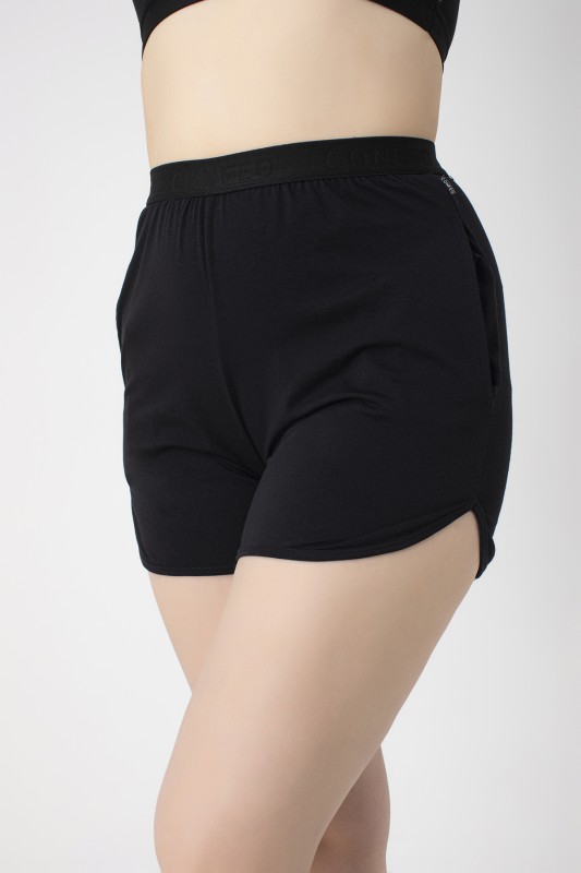 Kadın Modal Spor Şort Siyah C801-503