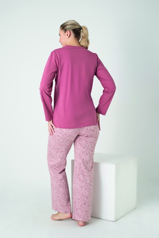 Kadın Penye Süprem Uzunkol Pijama Takım C840-916