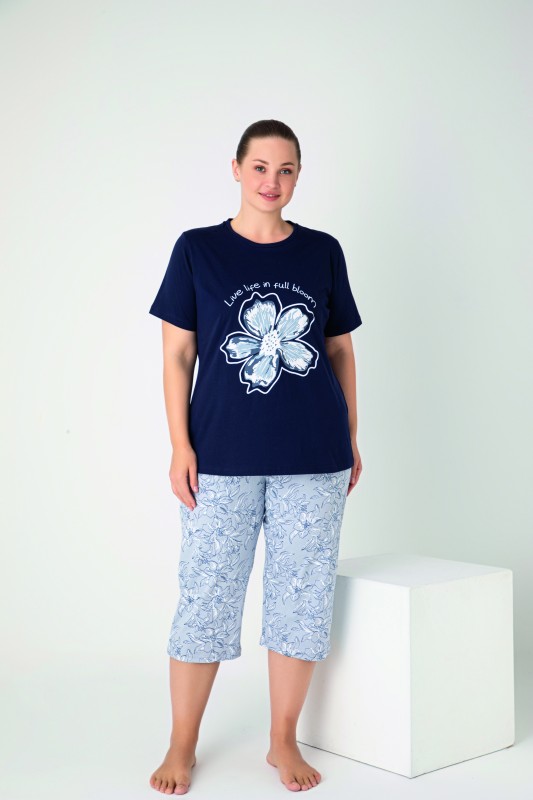 Kadın Battal Penye Süprem Kısakol Kapri Takım C840-935